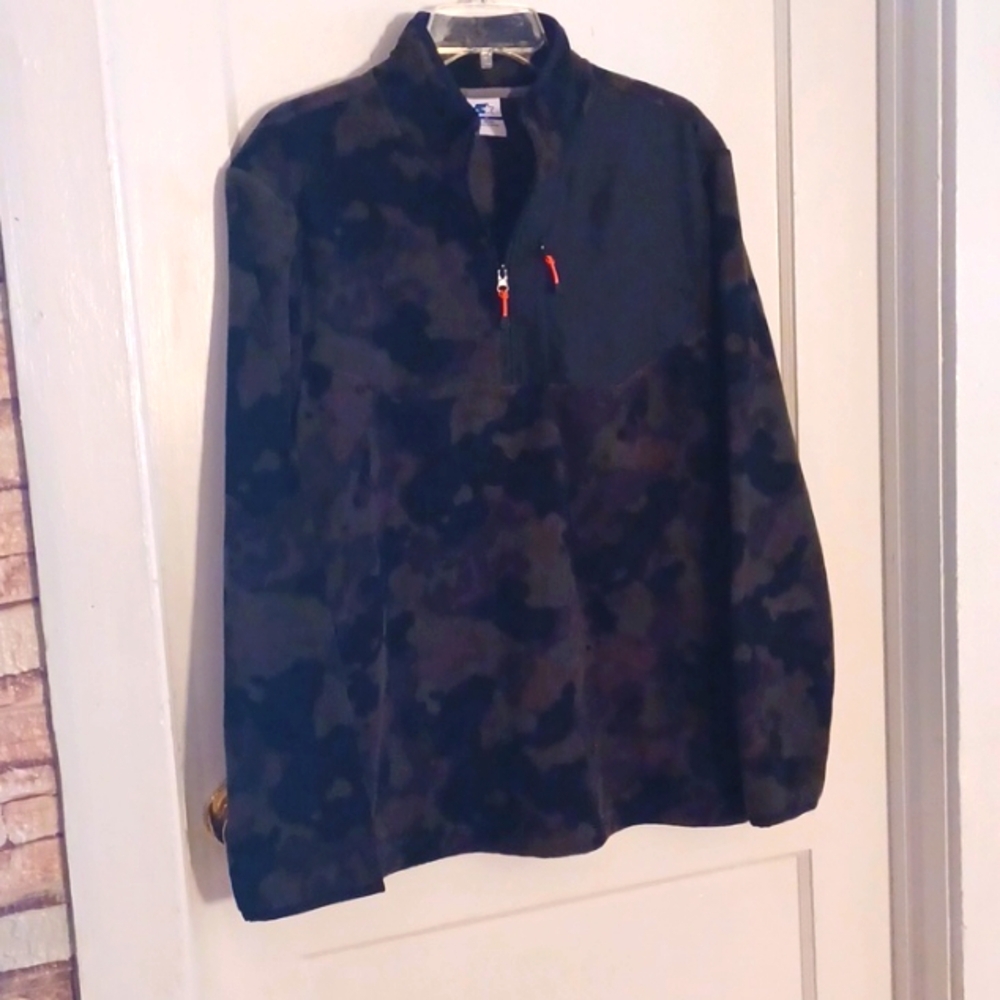 Starter winter fleece quarter zip pull over men's size medium camo